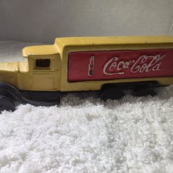 Vintage Coca-Cola Vintage 1930's Cast Iron Yellow & Red Delivery Truck 7.5"