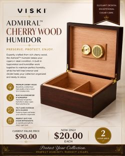 Admiral Cherry Wood Humidor