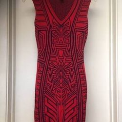 FOREVER 21 RED KNIT BODYCON DRESS Sz Small Fits XS NEW