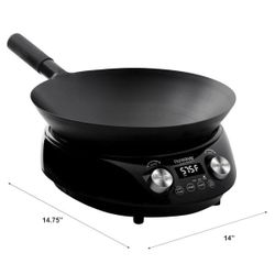 Nuwave Induction Hot Wok with 14" Carbon Steel Wok, Glass Lid & Stand