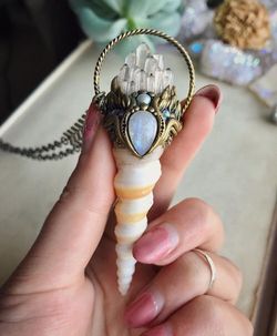 Moonstone mermaid necklace