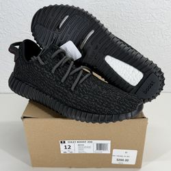 DS New Adidas Yeezy 350 Boost Pirate Black 2016 Size 12 Authentic Kanye West OG