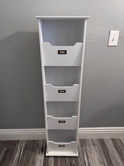 White Wood Tall Magazine File Organizer