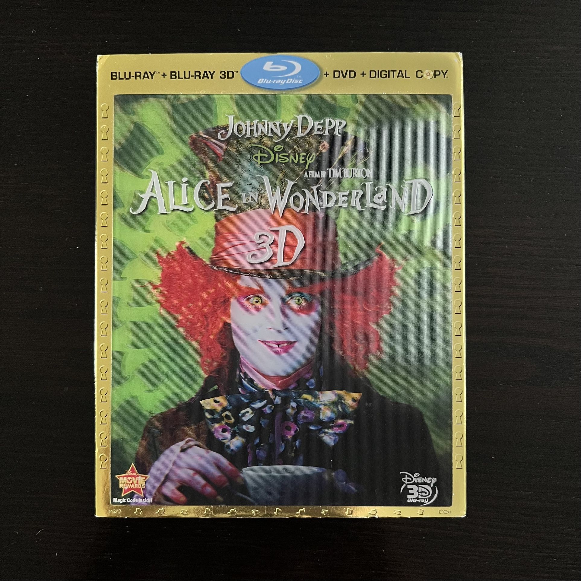 Disney Alice in Wonderland Blu-Ray 3D, Blu-ray, DVD & Digital Movies w/ Slipcover