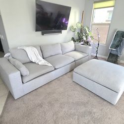 West Elm Cloud Couch Harmony Sectional & Ottoman