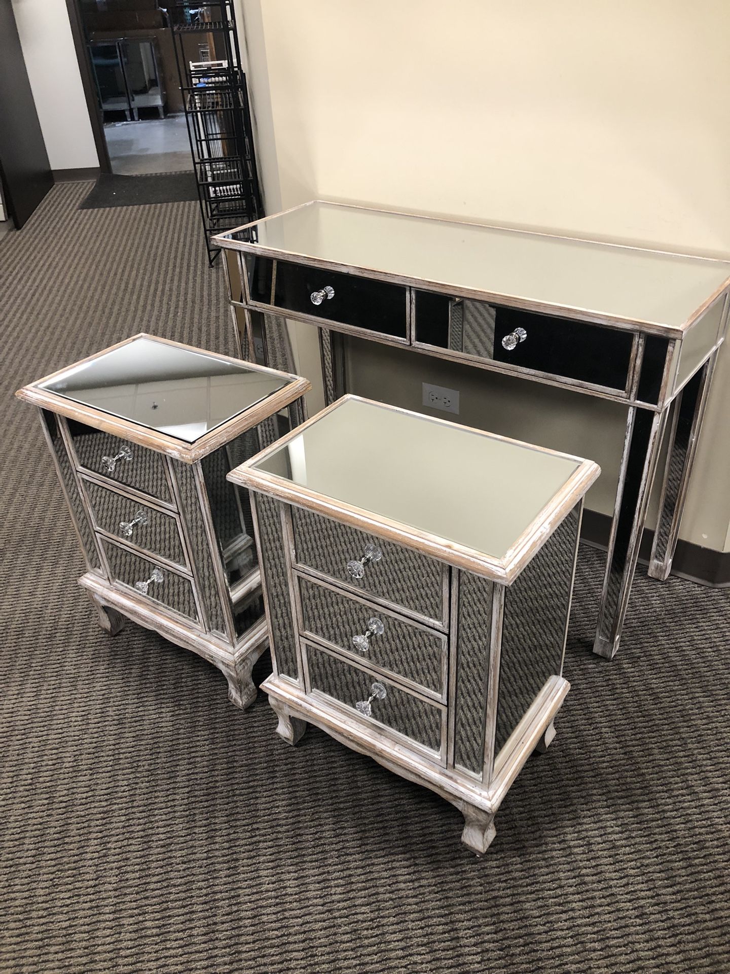Weathered White End Table, Nightstand, Desk, Vanity, Tv Stand - BRAND NEW- Sold Individually Or As a Set