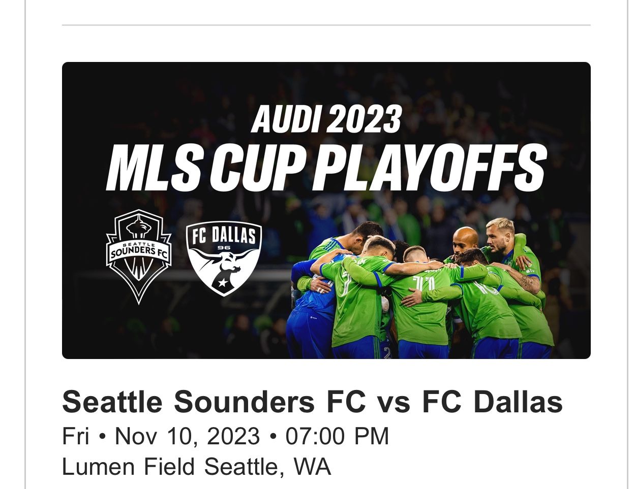 Seattle Sounders Tickets