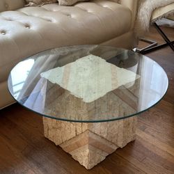 Vintage  Modern Tessellated Mactan Coastal Coffee Table Or Side Table 