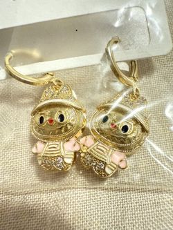 Stainless Steel High Quality Gold #Labubu Set Earrings & Pendant 