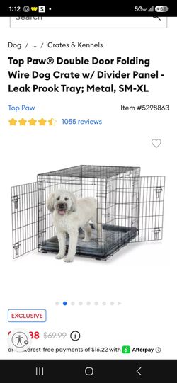 Top Paw Double Door Folding Wire Dog Crate
