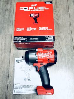 New Milwaukee M18 FUEL Brushless Cordless 1/2 in High Torque Impact Wrench (Tool-Only). $240