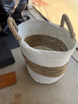 Woven Seagrass Storage Basket with Handles