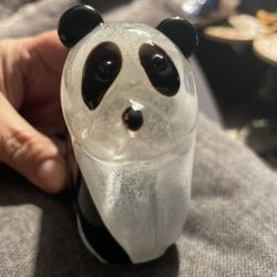 Vinci Hand Fused Glass Panda By Dynasty Gallery