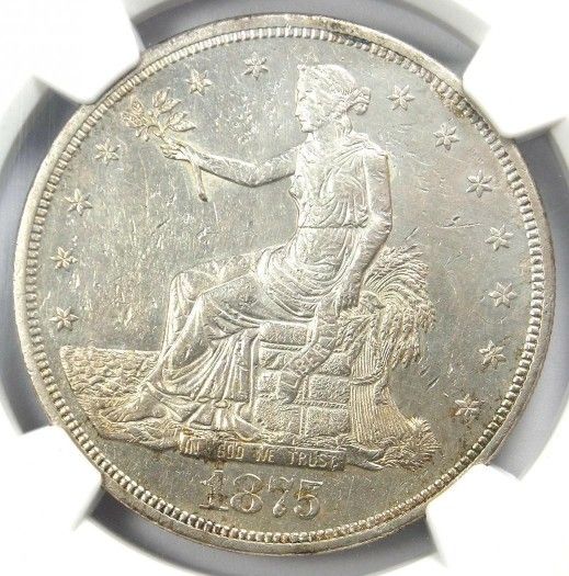 1875-CC Trade Silver Dollar T$1 Uncirculated Details