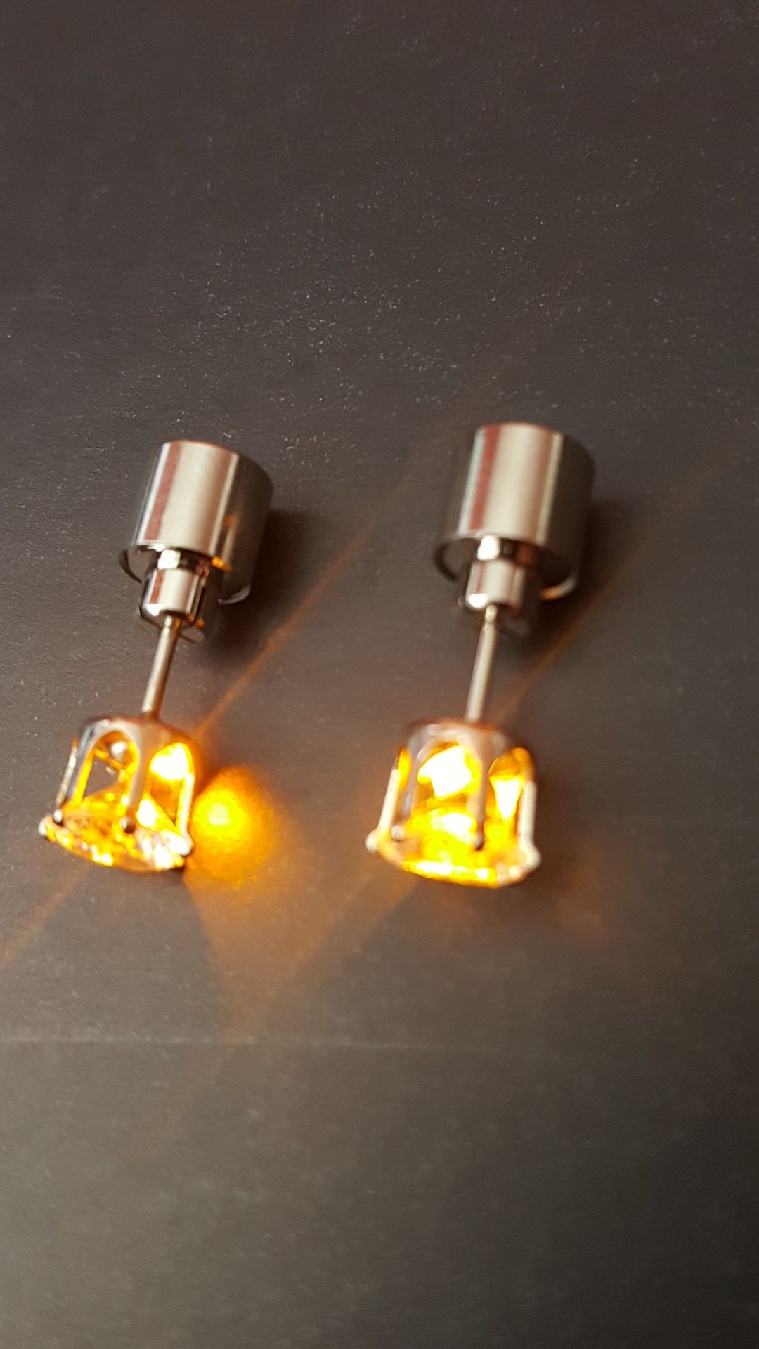 Orange LED Earring Studs