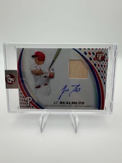 J.T. Realmuto Topps Certified Autograph Game-Used Memorabilia Card