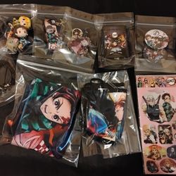 Anime Figures, Keychains,buttons,stickers and more lot NEW 