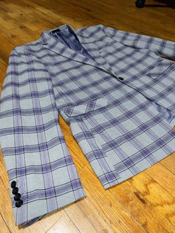 Mens Purple & Plaid Suit / Tuxedo Jacket