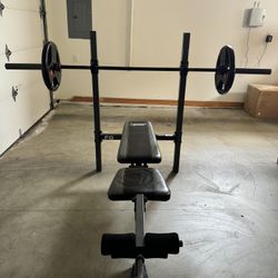 Home Gym Weight Set with Bench (PICK UP ONLY)