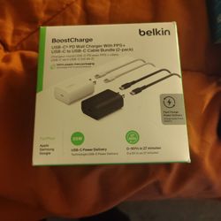 Boost Charge USB CPD Wall Charger With PPS Plus USB-C To USB-C Cable Bundle Two Pack