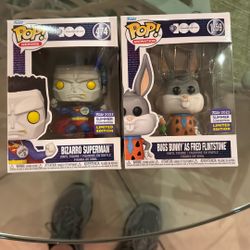 Funko Pop WB100 Bizarro Superman And Bugs Bunny As Fred Clinton’s Convention Exclusives