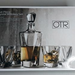 OTR 5 Piece Crystal Whiskey Decanter Set