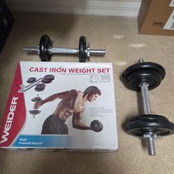 Weider 40 lb Cast Iron Dumbbell Set