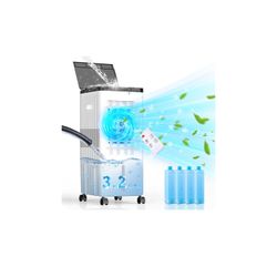 Upgraded 3-in-1 Portable Air Cooler with 4 Ice Packs, Swamp Cooler, Fast Cooling, 3 Speeds, 7H Timer for Bedroom, Office, Kitchen
