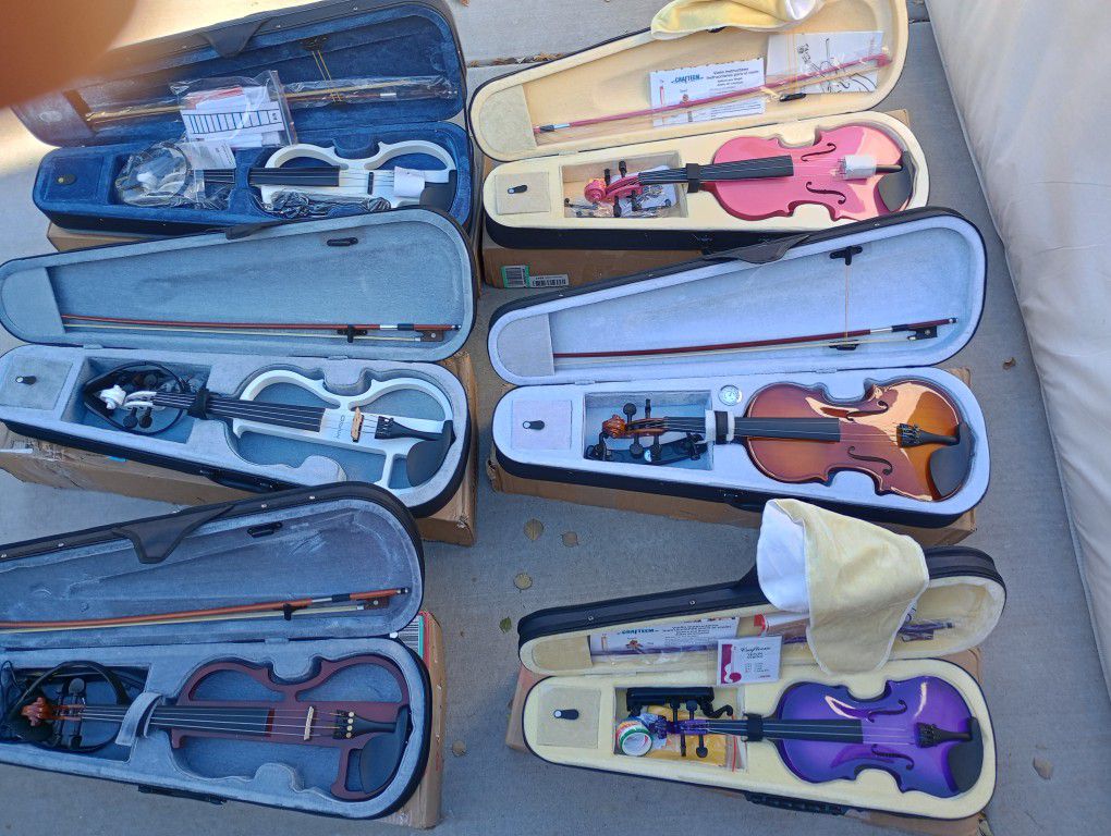 Electric/Acoustic And Regular Acoustic Violins