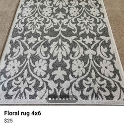 Floral Rug 4x6 