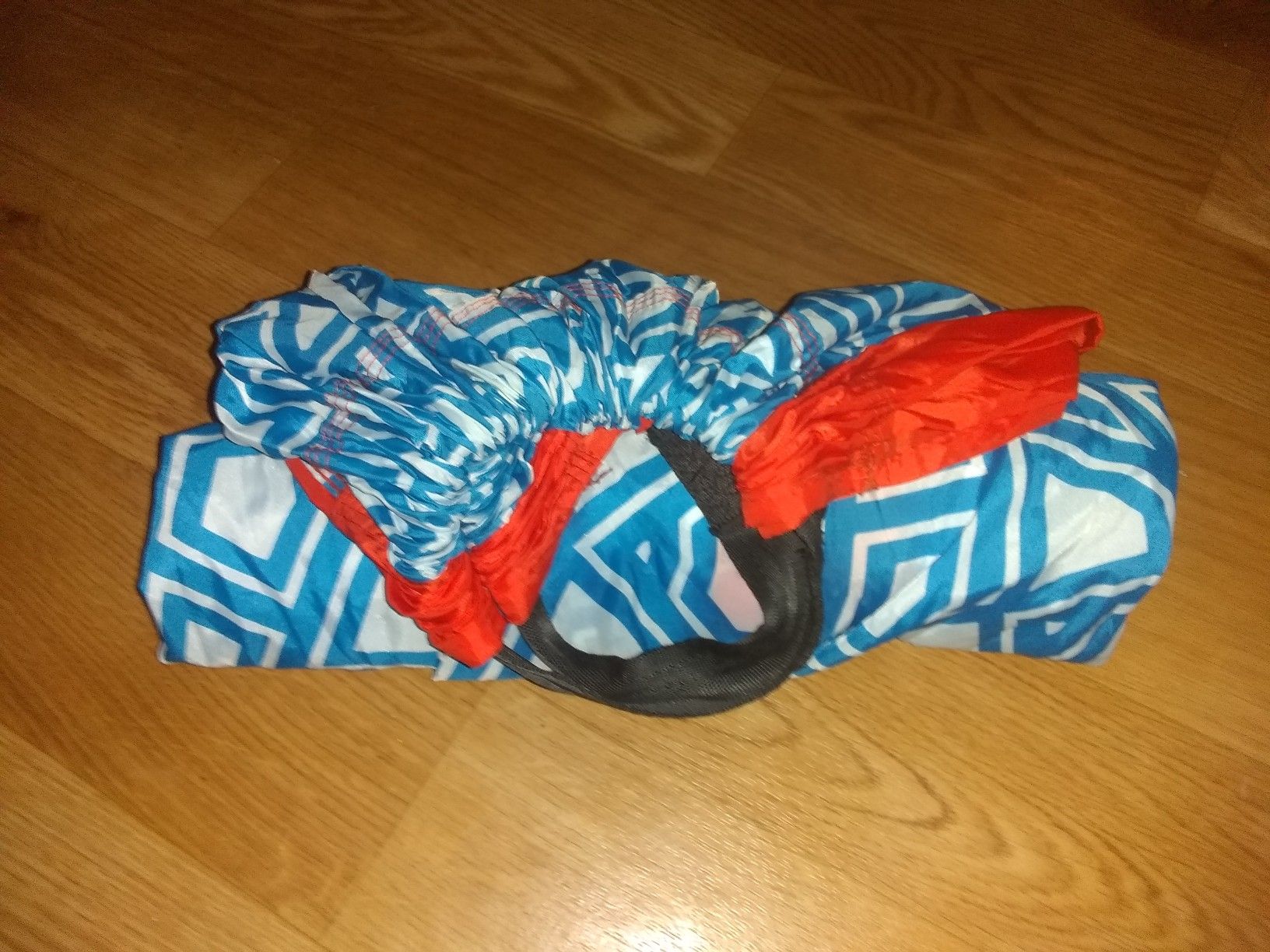Expertly crafted nylon hammock.