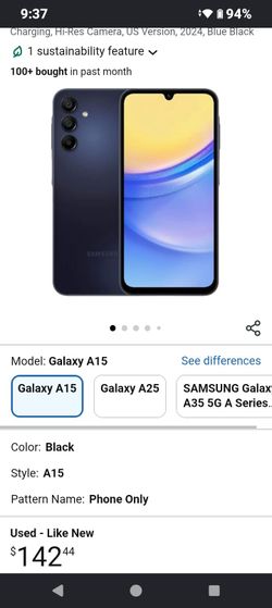 ***SAMSUNG A15 UNLOCKED ALL SIMS W CASE USED 120$