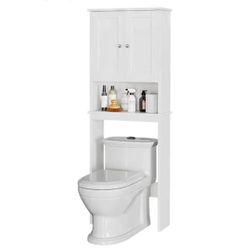 Over the Toilet Storage Cabinet, Bathroom Storage Organizer Over Toilet, Space Saver W/Adjustable Sh