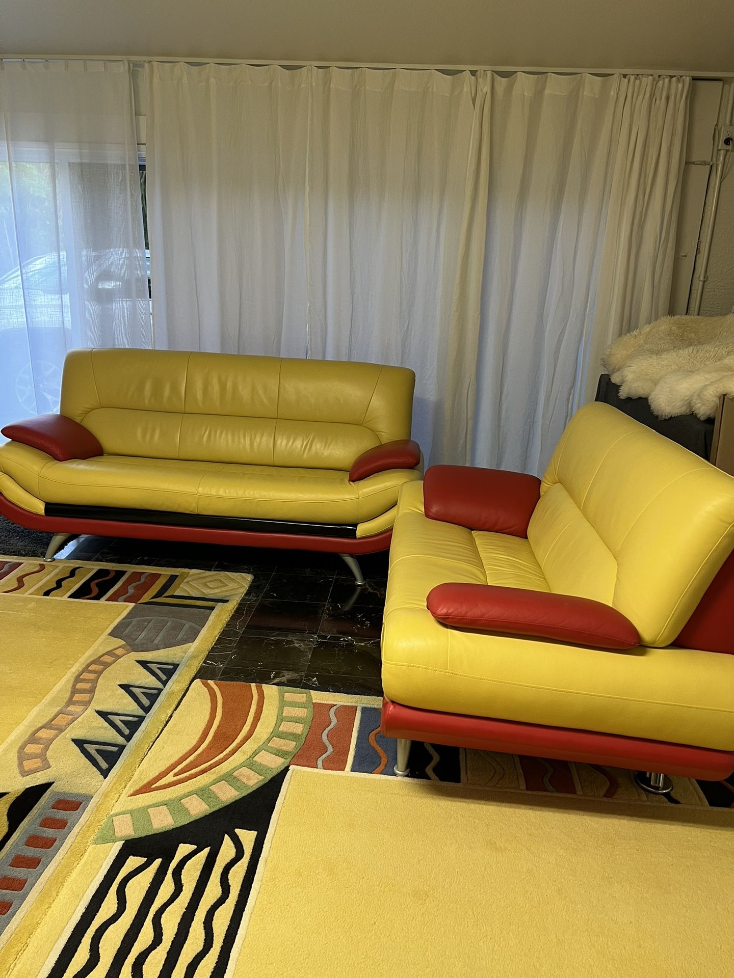 Leather Couch Set (2 pieces)