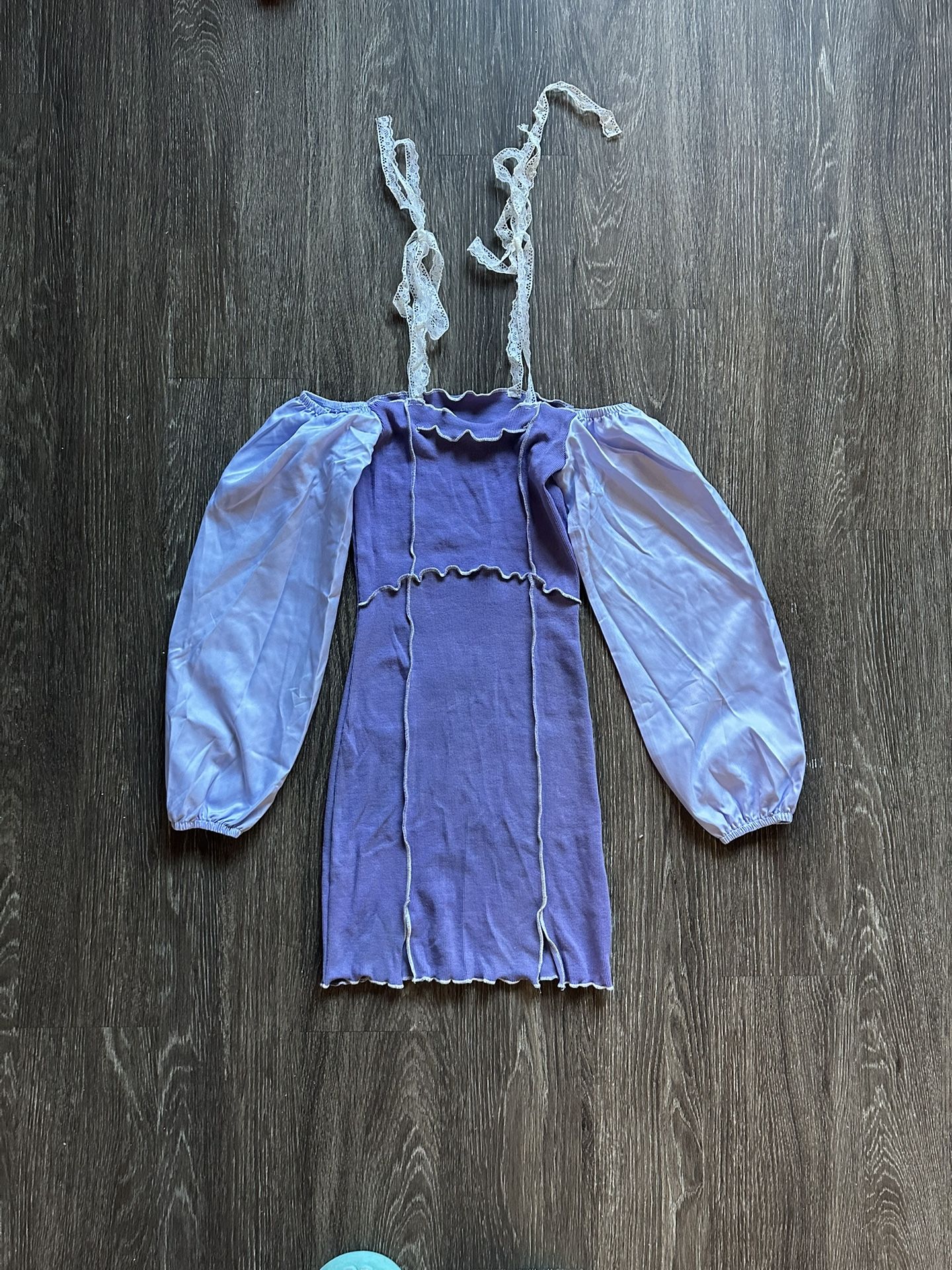 π Purple rib-knit mini dress β Size Small