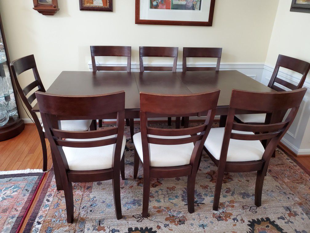 Dining room set - solid wood table and 8 chairs