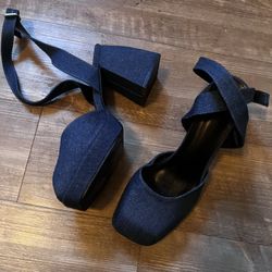 Denim Platform Heels 