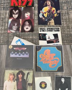 Vintage Rock Lot Vinyl Records, Tour Programs, and Concert Ticket Stubs