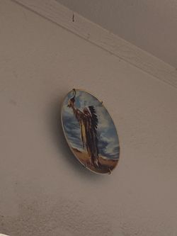 Native American decorative plates with wire hangers