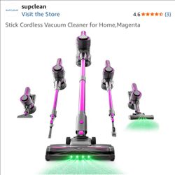 600W SUPCLEAN A10 Stick Cordless Vacuum Cleaner for Home, Magenta