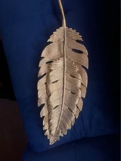 Gold Metal Feather Decorative Ornament