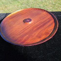 $15.00 - Lazy Susan Stand, Rotating Pedestal Base!  Gorgeous Wood/Multifunctional Uses!  Price Reduction!!