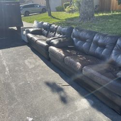 Free Leather Couches And A Chair. 