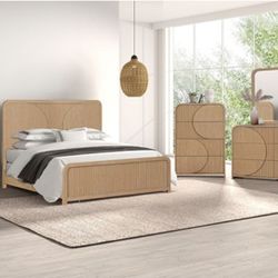 Brand New Natural 4pc Queen Bedroom Set (Available In Eastern King Size)