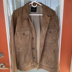 Mens Large Lucky Suede Coat