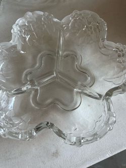 Glass relish dish