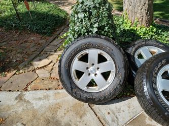 Five tires off a 2019 Jeep Wrangler 18 inch wheels