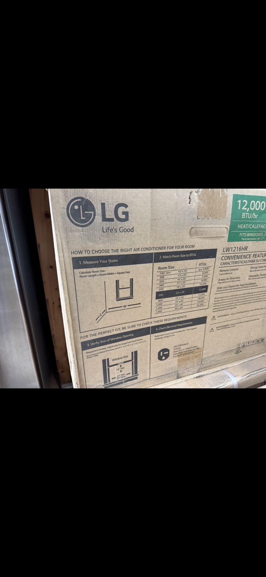 New Ac  Unit / LG air Conditioner 12 BTU