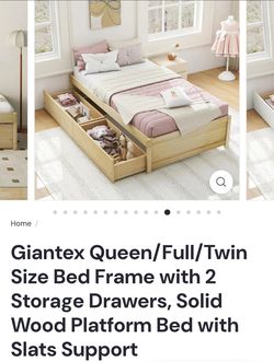 Wood bed frame