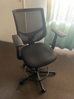 Black Mesh Drafting Office Chair